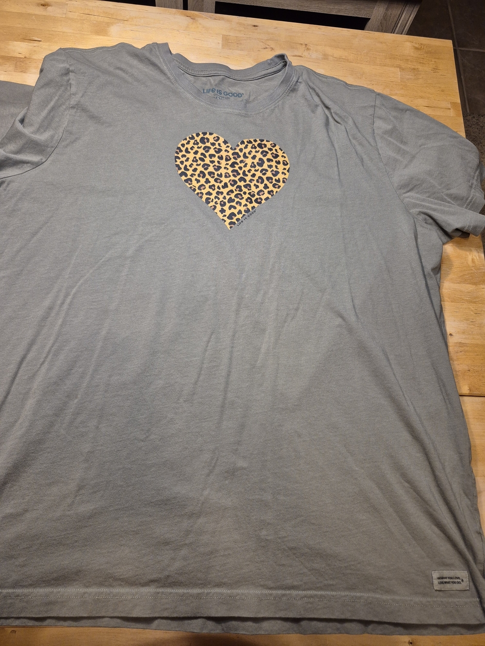 Life Is Good Men's Green Short-Sleeve Tee with Leopard Heart